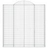 Kosze gabionowe, 2 szt, 200x30x200/220 cm, galwanizowane żelazo
