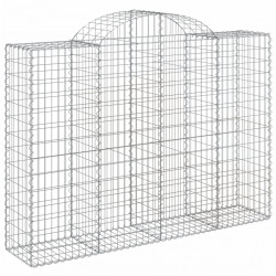 Kosze gabionowe, 7 szt, 200x50x140/160 cm, galwanizowane żelazo