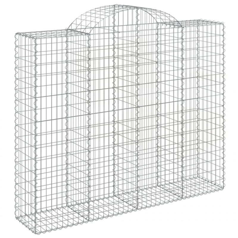 Kosze gabionowe, 5 szt, 200x50x160/180 cm, galwanizowane żelazo