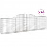 Kosze gabionowe, 10 szt, 300x30x80/100 cm, galwanizowane żelazo