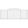 Kosze gabionowe, 13 szt, 300x30x100/120cm, galwanizowane żelazo