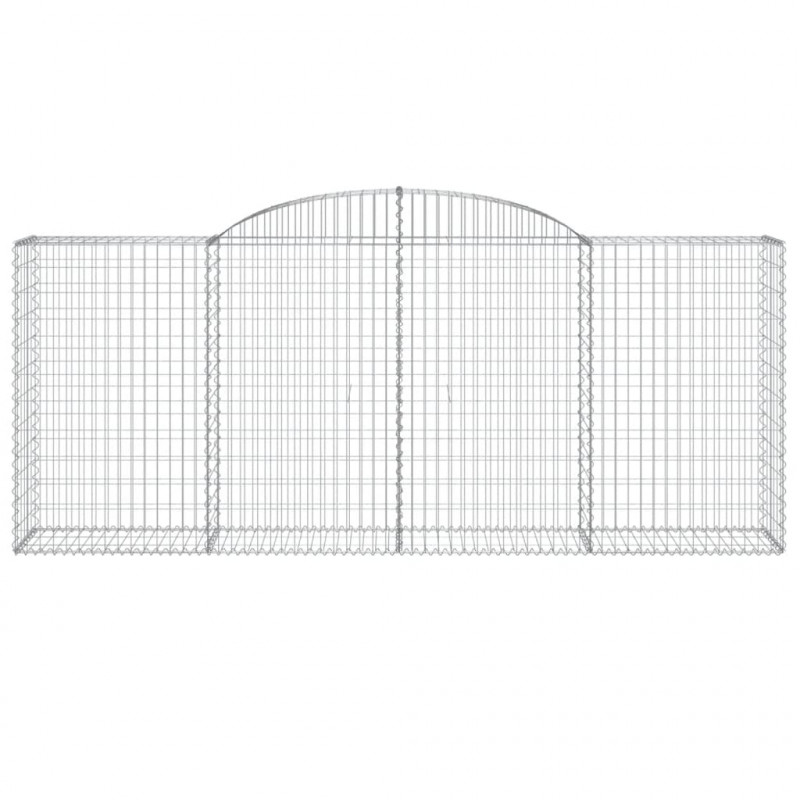Kosze gabionowe, 8 szt, 300x50x120/140 cm, galwanizowane żelazo