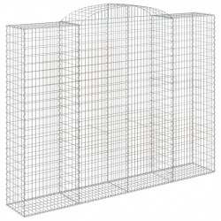 Kosze gabionowe, 2 szt, 300x50x220/240 cm, galwanizowane żelazo
