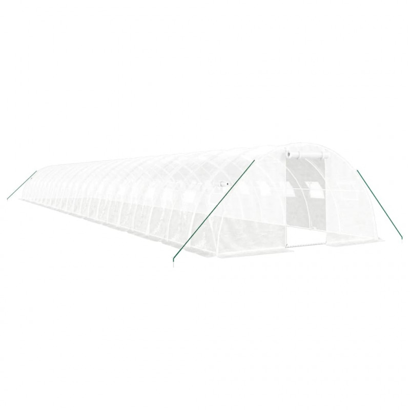 Szklarnia ze stalową ramą, biała, 88 m², 22x4x2 m