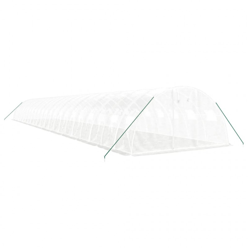 Szklarnia ze stalową ramą, biała, 88 m², 22x4x2 m