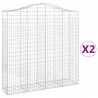 Kosze gabionowe, 2 szt, 200x50x200/220cm, galwanizowane żelazo