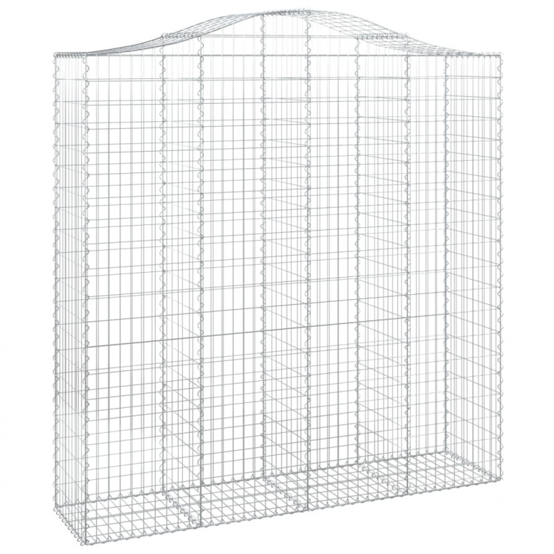 Kosze gabionowe, 2 szt, 200x50x200/220cm, galwanizowane żelazo