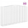Kosze gabionowe, 3 szt, 400x50x220/240 cm, galwanizowane żelazo