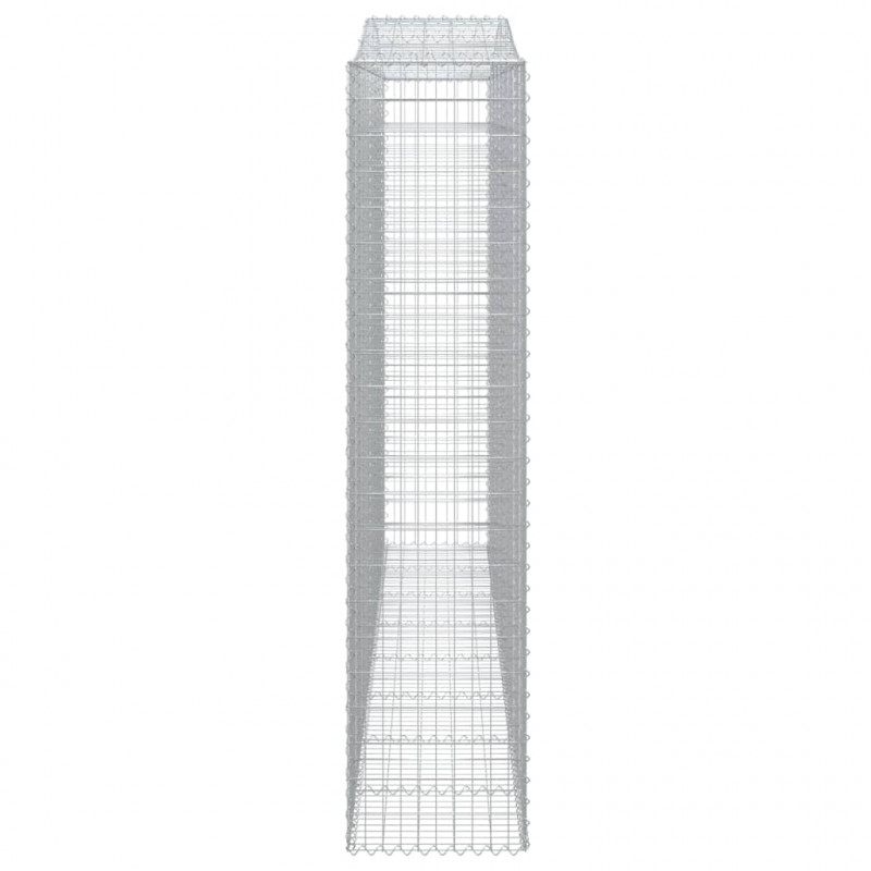 Kosze gabionowe, 3 szt, 400x50x220/240 cm, galwanizowane żelazo