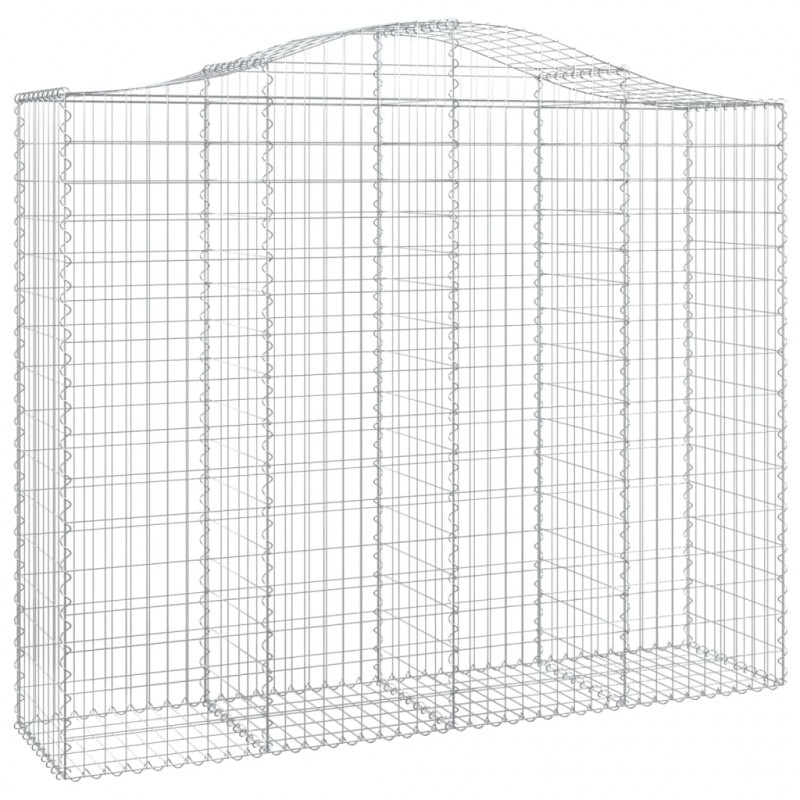 Kosze gabionowe, 12 szt, 200x50x160/180cm, galwanizowane żelazo