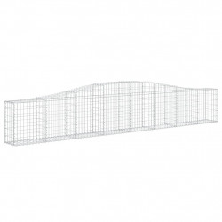 Kosze gabionowe, 10 szt, 400x30x60/80 cm, galwanizowane żelazo