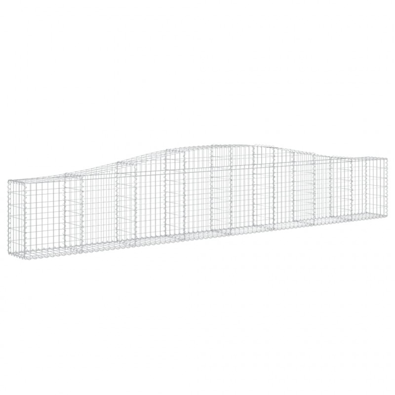 Kosze gabionowe, 10 szt, 400x30x60/80 cm, galwanizowane żelazo