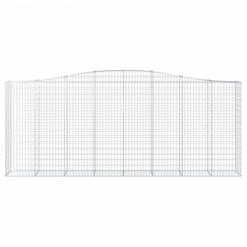 Kosze gabionowe, 7 szt, 400x50x160/180 cm, galwanizowane żelazo