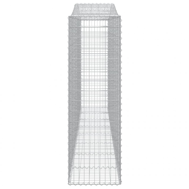 Kosze gabionowe, 7 szt, 400x50x160/180 cm, galwanizowane żelazo