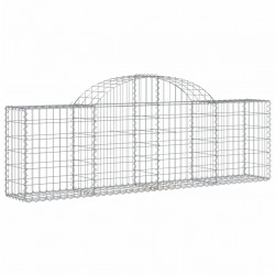 Kosze gabionowe, 11 szt, 200x30x60/80 cm, galwanizowane żelazo