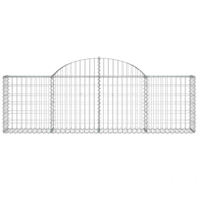Kosze gabionowe, 11 szt, 200x30x60/80 cm, galwanizowane żelazo