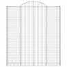 Kosze gabionowe, 2 szt, 200x30x220/240 cm, galwanizowane żelazo