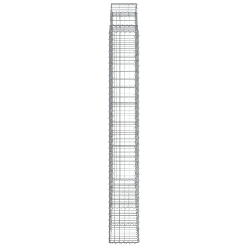 Kosze gabionowe, 2 szt, 200x30x220/240 cm, galwanizowane żelazo