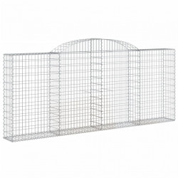 Kosze gabionowe, 8 szt, 300x30x120/140 cm, galwanizowane żelazo