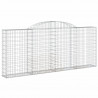 Kosze gabionowe, 8 szt, 300x30x120/140 cm, galwanizowane żelazo