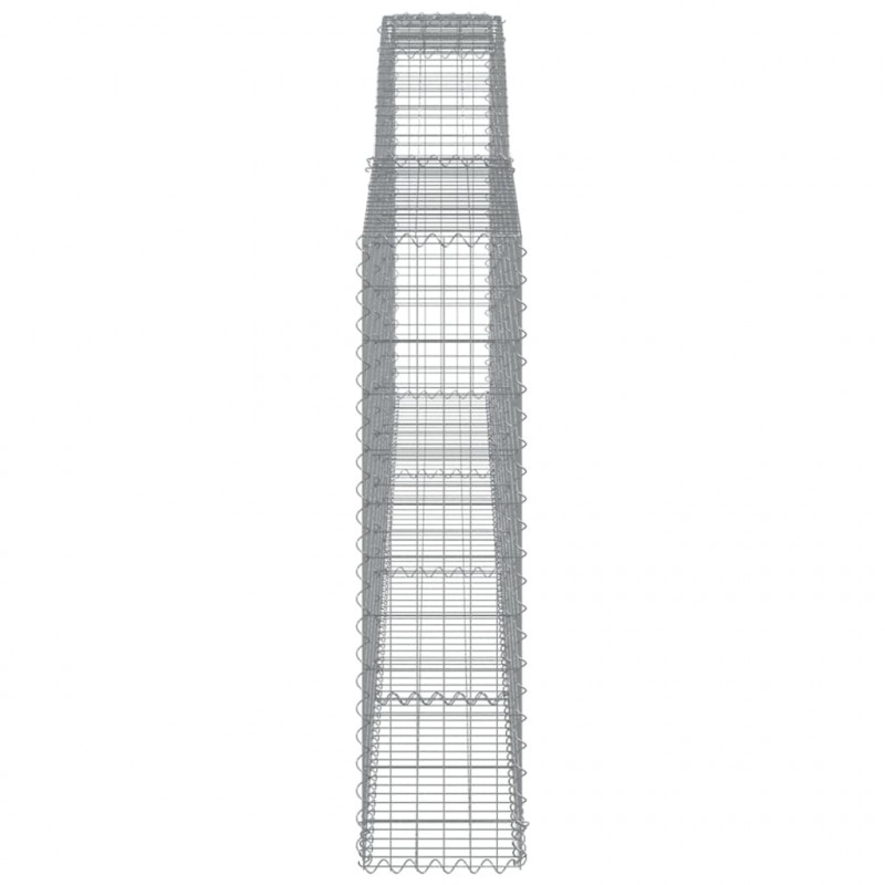 Kosze gabionowe, 5 szt, 400x30x120/140 cm, galwanizowane żelazo