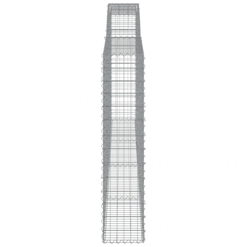 Kosze gabionowe, 4 szt, 400x30x140/160 cm, galwanizowane żelazo