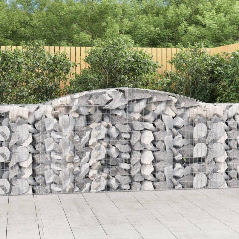Kosze gabionowe, 20 szt, 400x50x100/120cm, galwanizowane żelazo