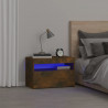 Szafka nocna z oświetleniem LED, przydymiony dąb, 60x35x40 cm