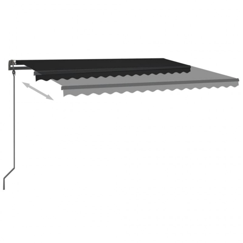 Ręcznie zwijana markiza z LED, 4x3,5 m, antracytowa