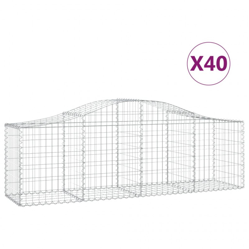 Kosze gabionowe, 40 szt, 200x50x60/80 cm, galwanizowane żelazo