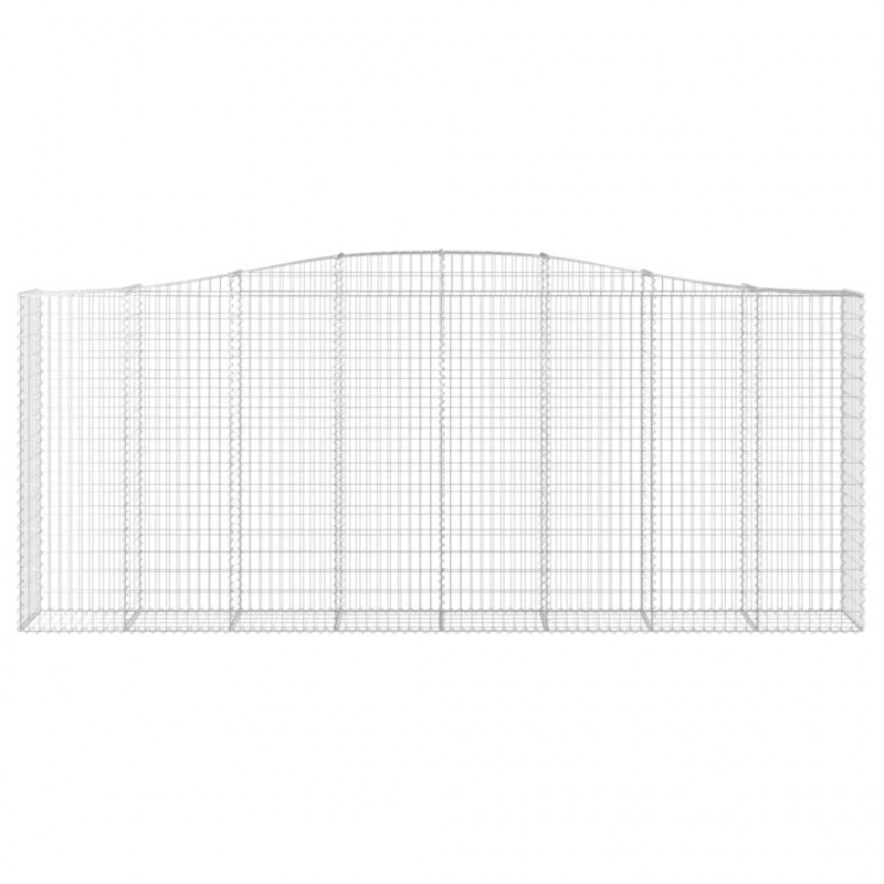 Kosze gabionowe, 9 szt, 400x50x160/180 cm, galwanizowane żelazo
