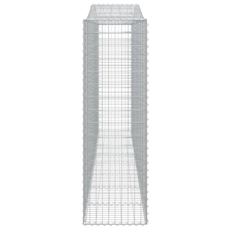 Kosze gabionowe, 9 szt, 400x50x160/180 cm, galwanizowane żelazo