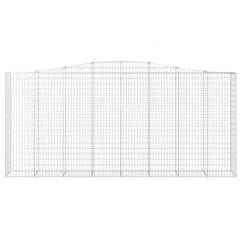 Kosze gabionowe, 10 szt, 400x50x180/200cm, galwanizowane żelazo