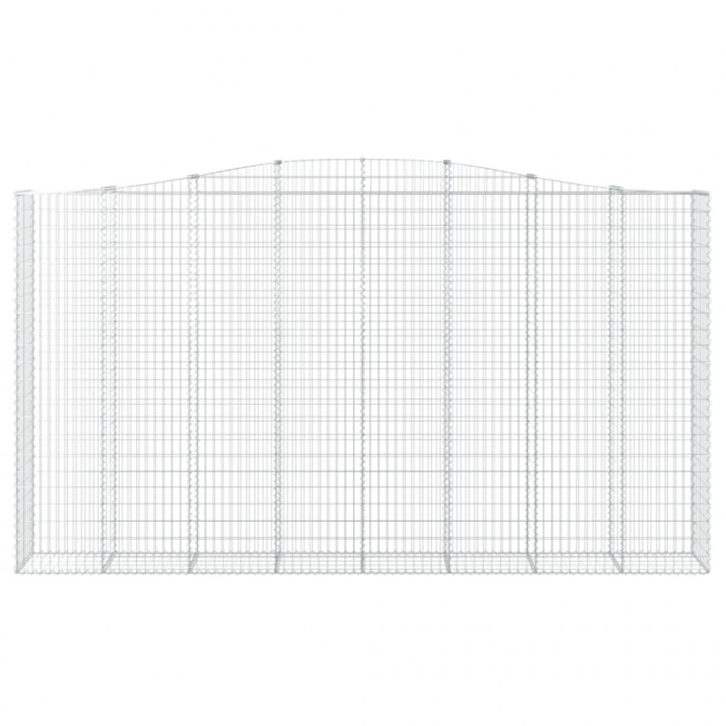 Kosze gabionowe, 5 szt, 400x50x220/240 cm, galwanizowane żelazo