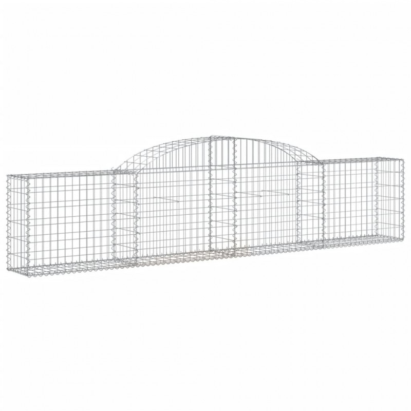 Kosze gabionowe, 13 szt., 300x30x60/80 cm, galwanizowane żelazo