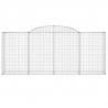 Kosze gabionowe, 15 szt, 300x50x120/140cm, galwanizowane żelazo