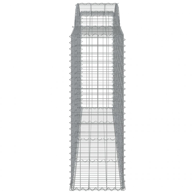 Kosze gabionowe, 9 szt, 300x50x140/160 cm, galwanizowane żelazo