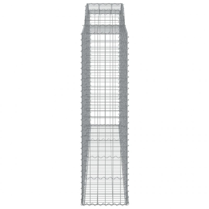 Kosze gabionowe, 7 szt, 300x50x180/200 cm, galwanizowane żelazo