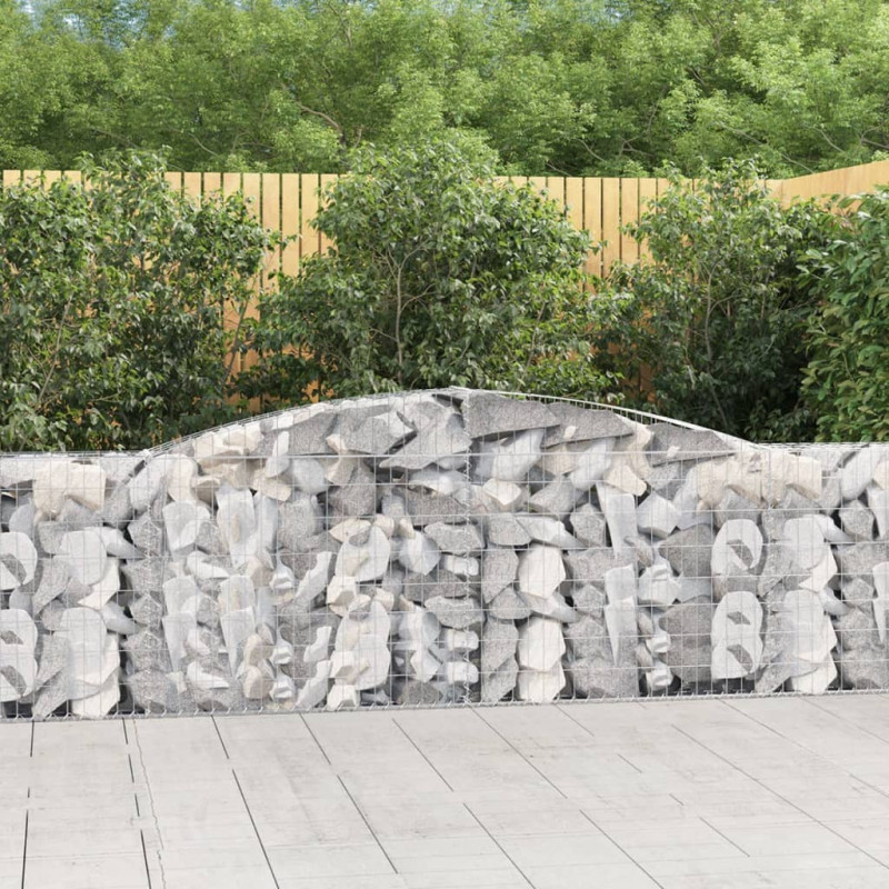 Kosze gabionowe, 20 szt, 400x30x80/100 cm, galwanizowane żelazo