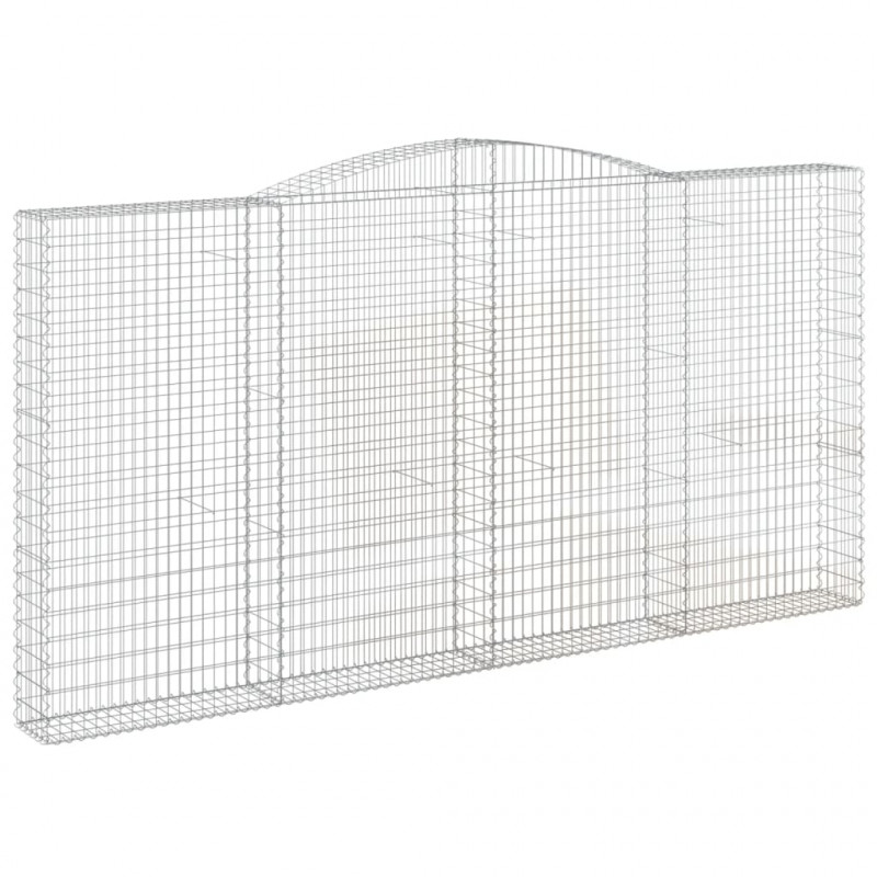 Kosze gabionowe, 3 szt, 400x30x200/220, galwanizowane żelazo