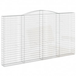 Kosze gabionowe, 3 szt, 400x30x220/240 cm, galwanizowane żelazo