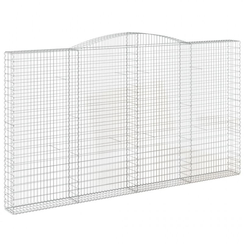 Kosze gabionowe, 3 szt, 400x30x220/240 cm, galwanizowane żelazo