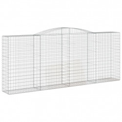 Kosze gabionowe, 5 szt, 400x50x160/180 cm, galwanizowane żelazo