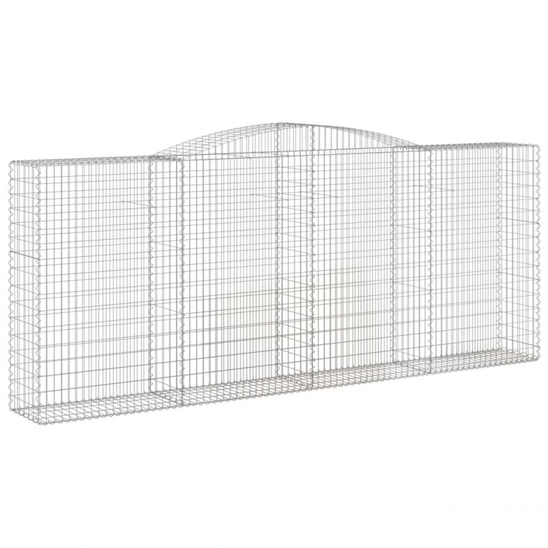 Kosze gabionowe, 5 szt, 400x50x160/180 cm, galwanizowane żelazo