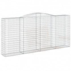 Kosze gabionowe, 4 szt, 400x50x180/200 cm, galwanizowane żelazo
