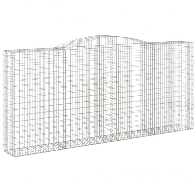 Kosze gabionowe, 4 szt, 400x50x180/200 cm, galwanizowane żelazo