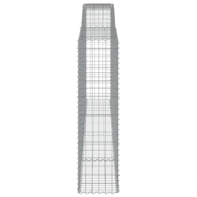 Kosze gabionowe, 4 szt, 400x50x180/200 cm, galwanizowane żelazo