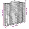 Kosze gabionowe, 4 szt, 200x30x200/220 cm, galwanizowane żelazo