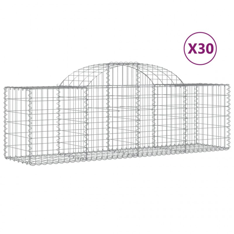 Kosze gabionowe, 30 szt, 200x50x60/80 cm, galwanizowane żelazo