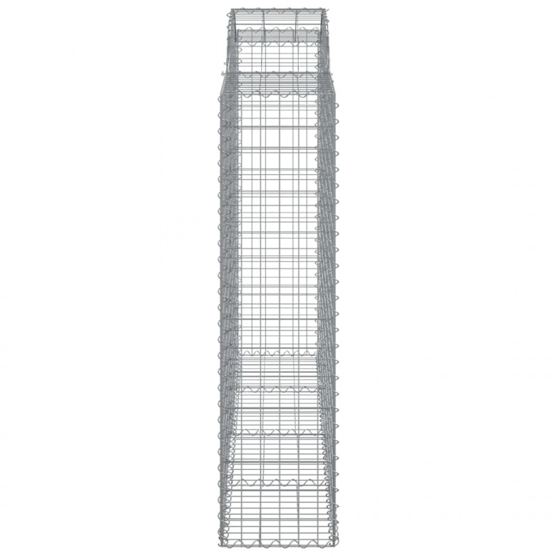 Kosze gabionowe, 11 szt, 200x50x160/180cm, galwanizowane żelazo